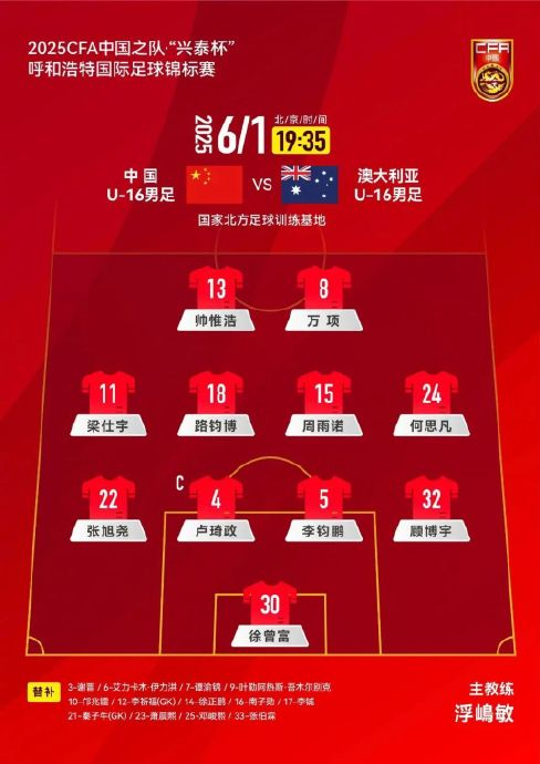 U16四国赛夺冠:09国少5-2逆转澳大利亚,替补双星79分钟后锁定胜局 U16四国赛夺冠:09国少5-2逆转澳大利亚,替补双星79分钟后锁定胜局