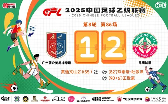 中乙-广州蒲公英1比2昆明城星:门将低级失误葬送好局,两连败敲响警钟